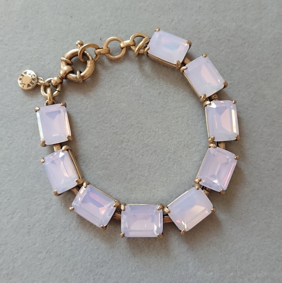 J. Crew Faceted crystal Gold tone and Pink Bracelet - Picture 3 of 8